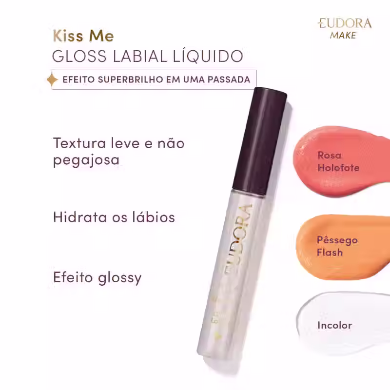 Miniatura: Eudora Make Kiss Me - Gloss Labial Pêssego Flash 5,2ml