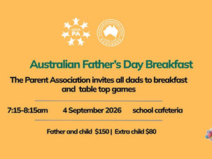 Australian Father's Day Breakfast 4 September 2026 