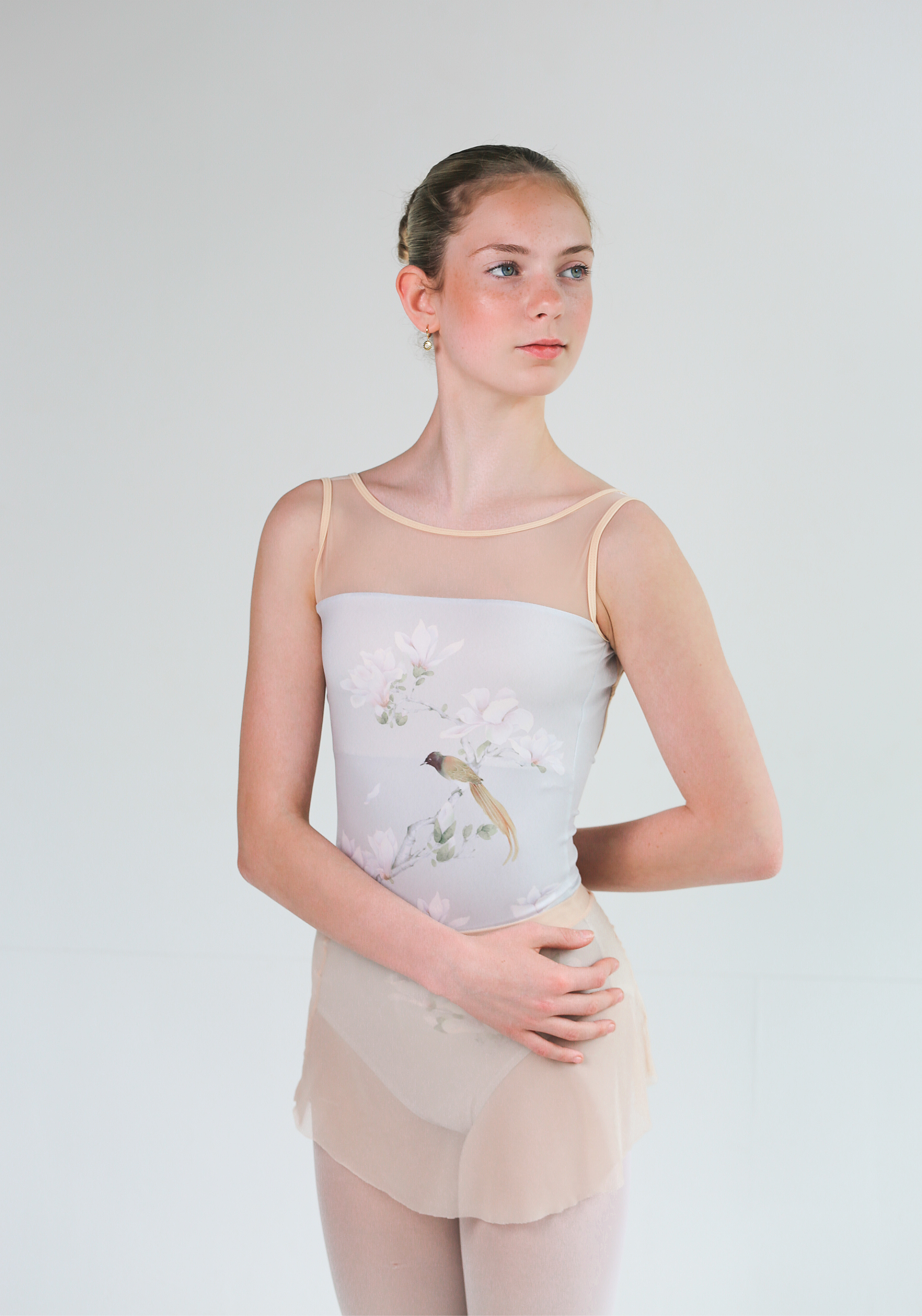 Peach Nude Mesh Pull-on SAB Skirt