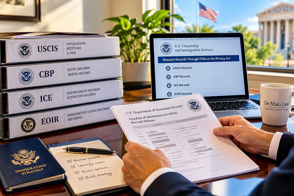 La solicitud FOIA en casos de inmigración permite conocer expedientes gubernamentales que pueden influir en solicitudes migratorias, procesos de deportación y estrategias legales
