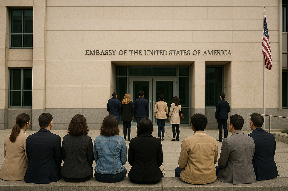New visa rules 2025: applicants waiting for their U.S. Embassy interview
