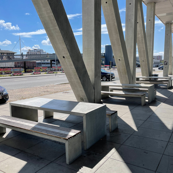 Fiberbeton bænke i byrum