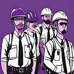 Civil working team, purple, white and b