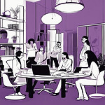interior Designer team, Purple, black an