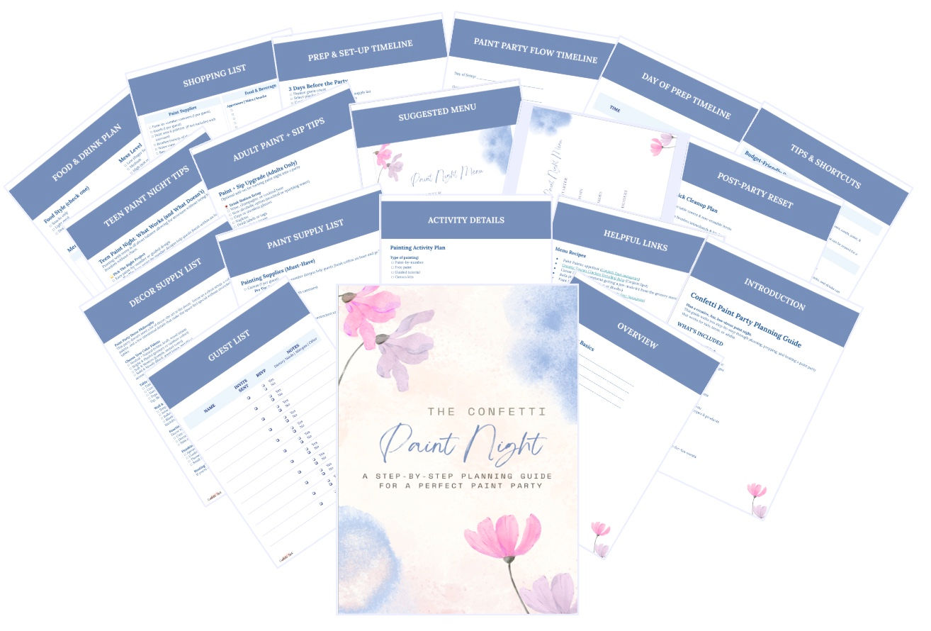 The Confetti Paint Night Printable Pack