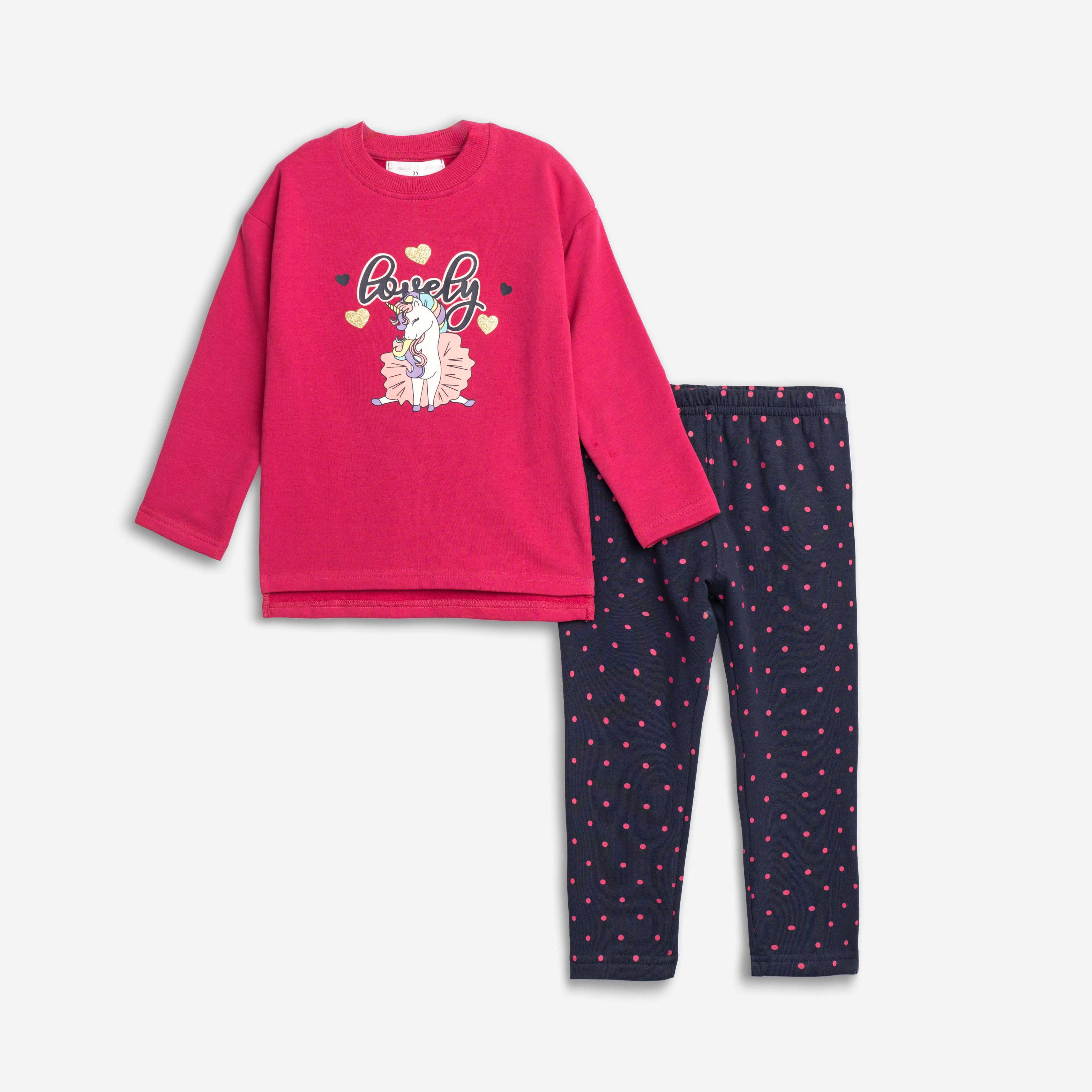 Μπλουζοφόρεμα με κολάν φούτερ λύκρα για κορίτσι 2-6 ετών σε χρώμα rose