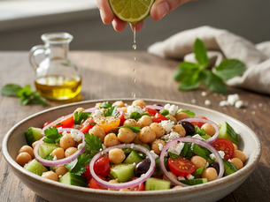 Ensalada Mediterránea de Garbanzos: fresca y colorida