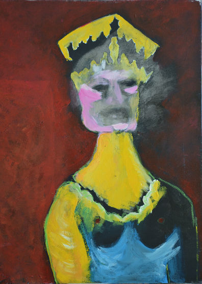 schilderij waaiend hoofd 40X50 acryl