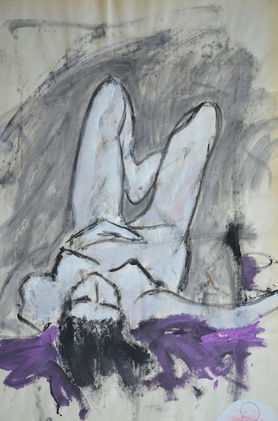 model schilderen schilderij schets acryl vrouw naakt