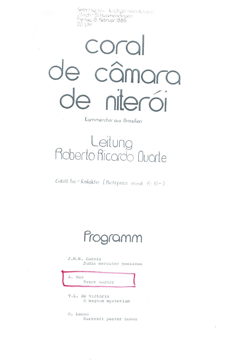 Concerto Coral de Câmara de Niterói