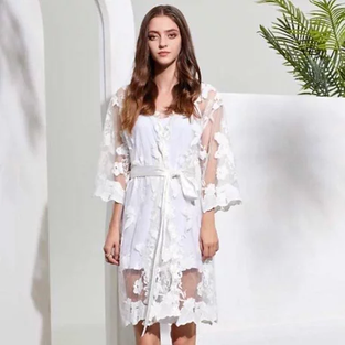Embor lace robe Wedding Day Pjs Night Gowns