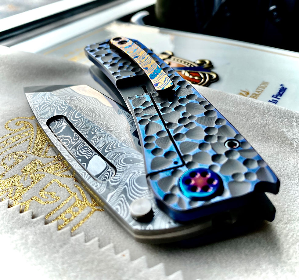 Thumbnail: Medford Knives Full Size Marauder - Chad Nichols Damascus Blade