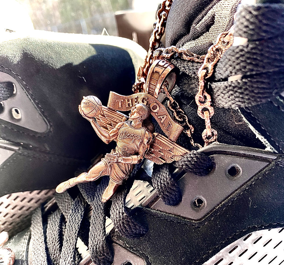 Thumbnail: Metal Urgency - 14k rose gold MJ GOAT Pendant