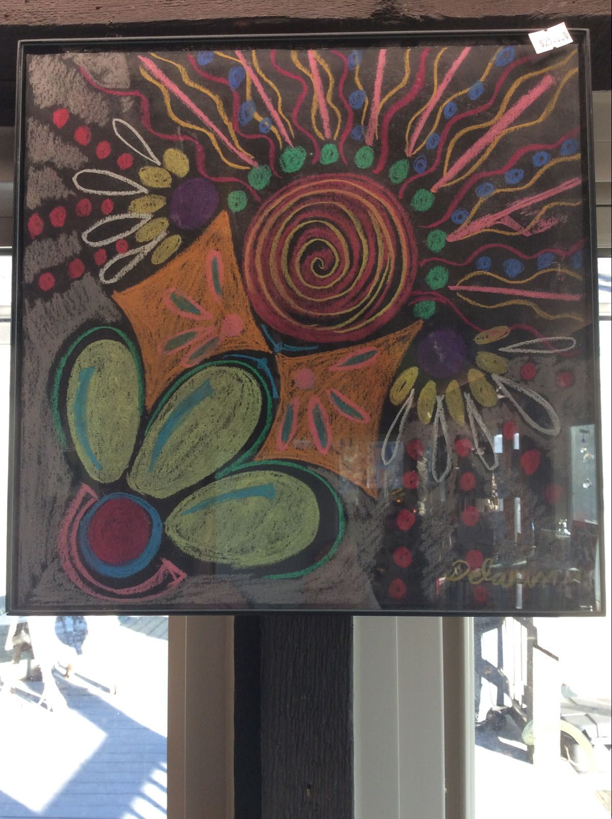 Spiral abstract chalk art