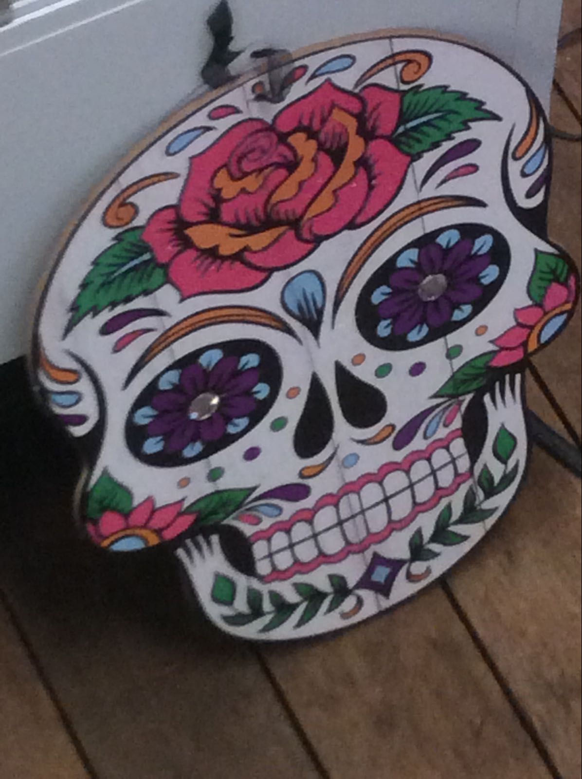 Sugar Skull Sign Pink