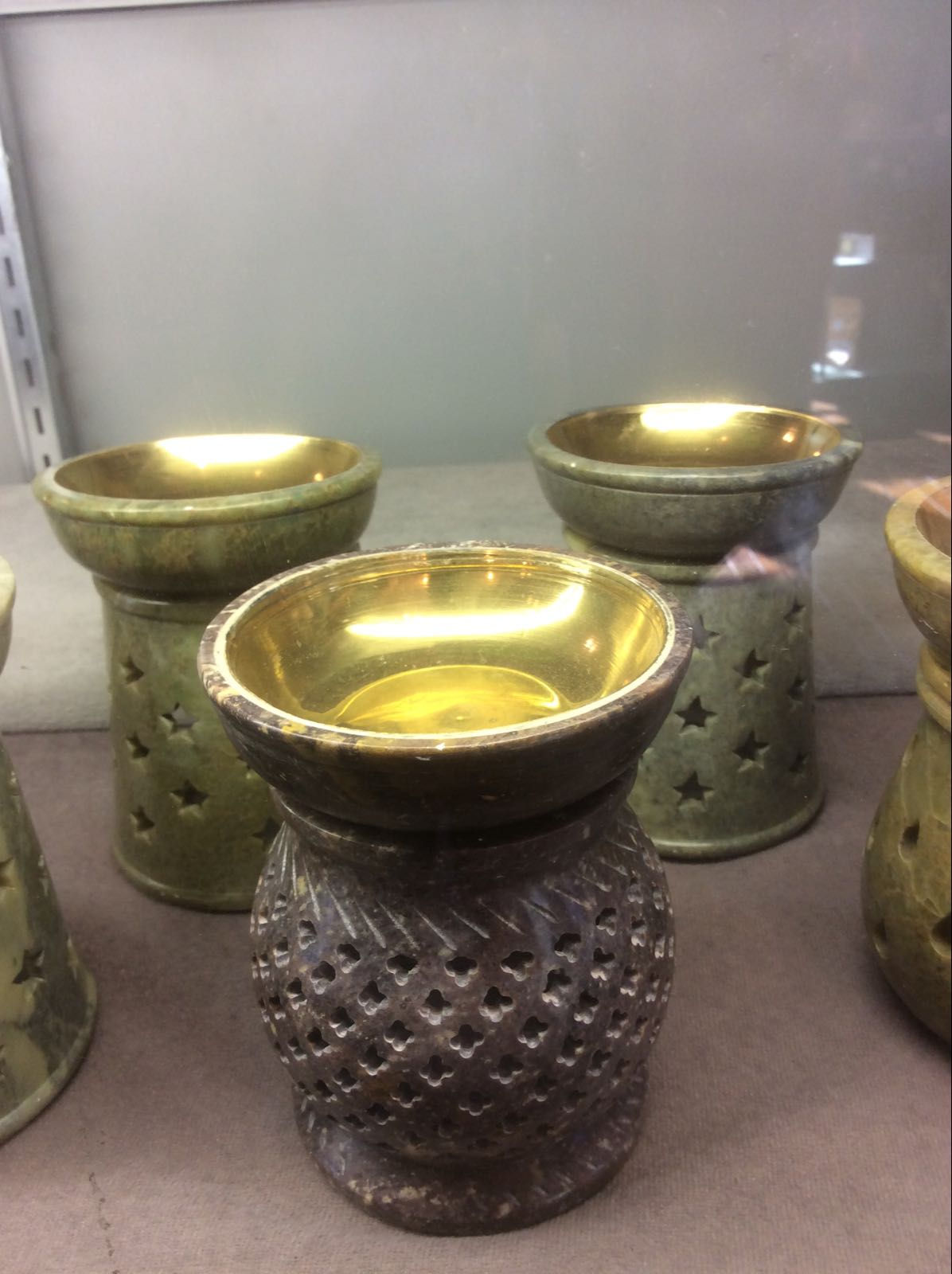 Large Light Brown Soapstone Wax Warmer