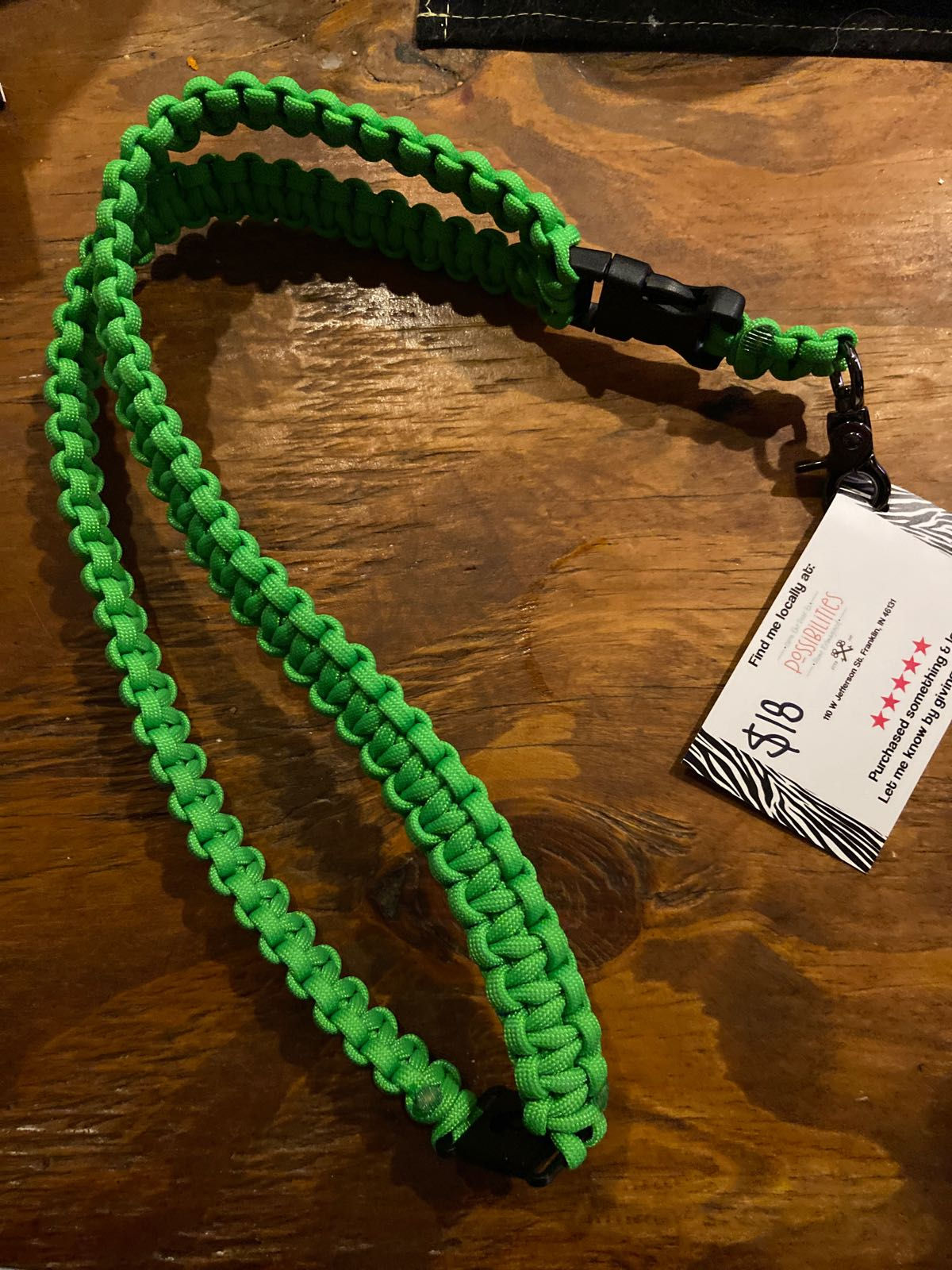 Lime green lanyard