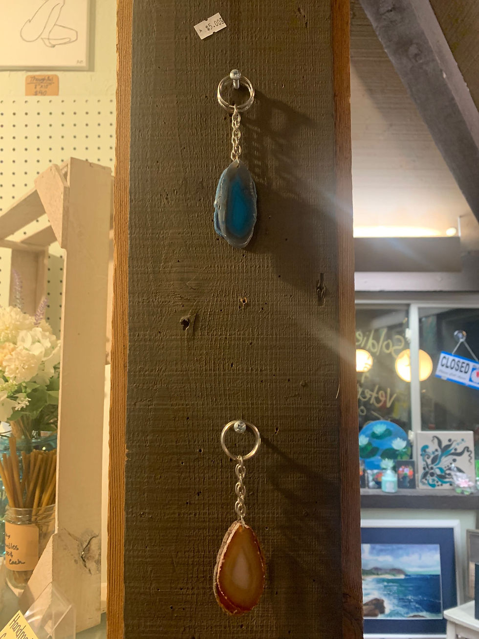 Agate Slice Keychain
