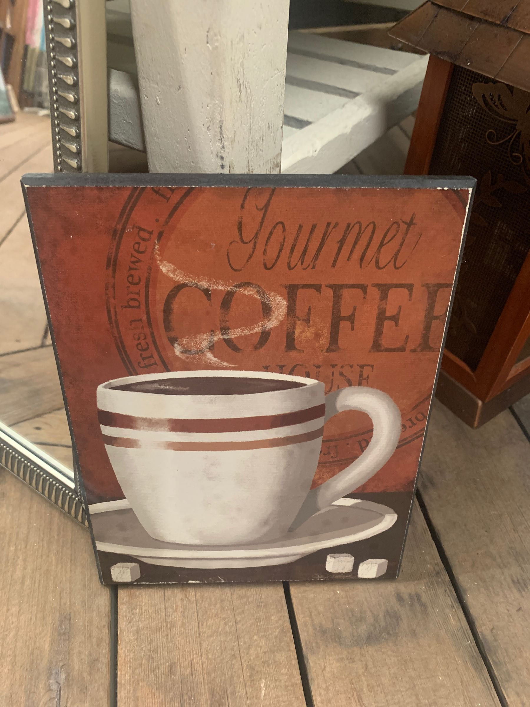 Gourmet Coffee W/Coffee Cup Small Sign