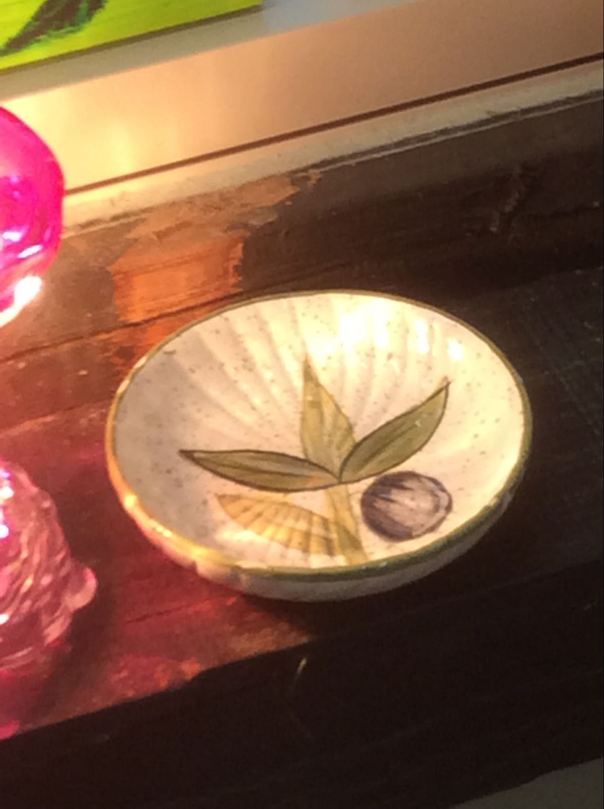 Little green rimmed olive plate