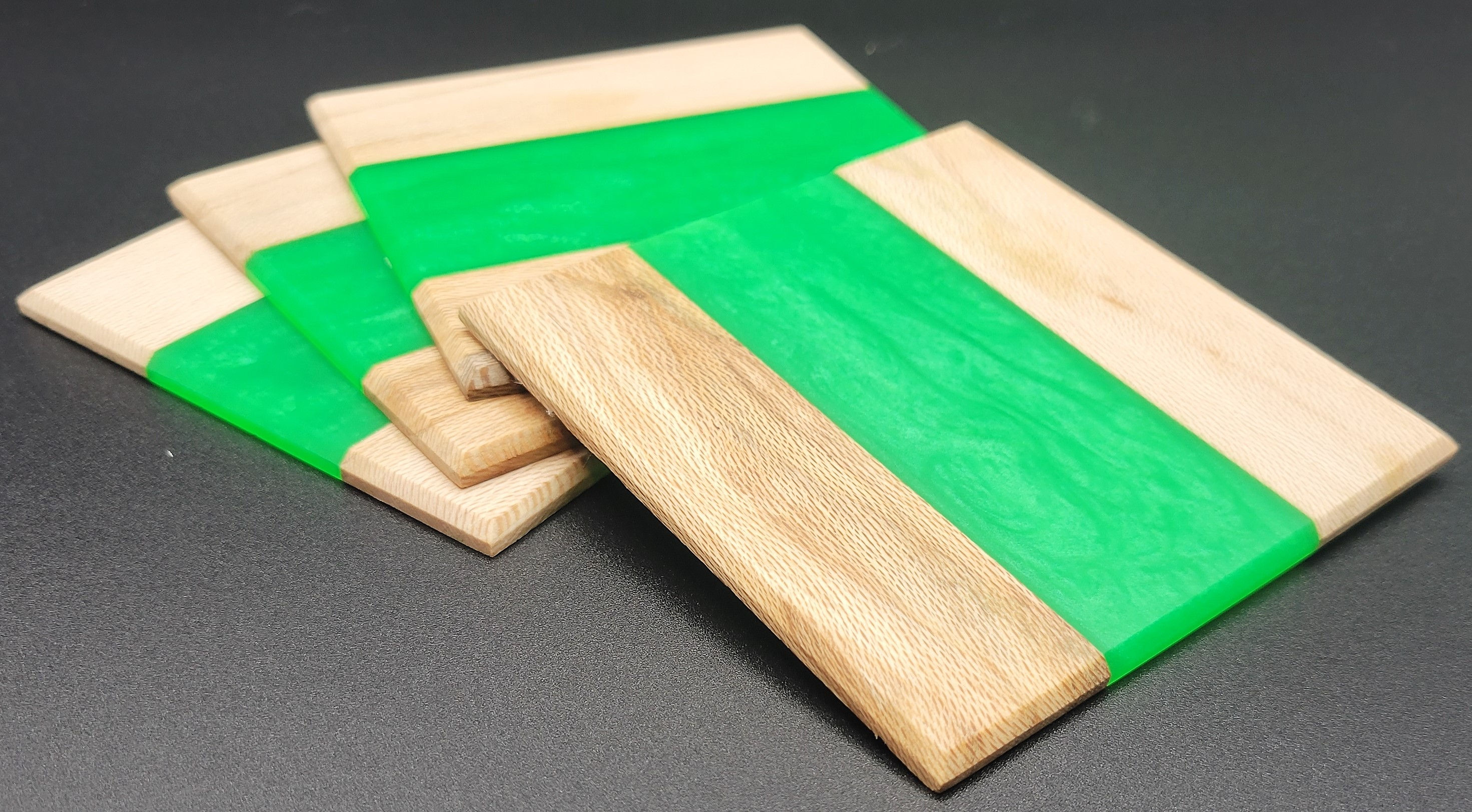 Sycamore and Epoxy Coaster Set