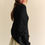 Thumbnail: Black Long Sleeve Crewneck Loose Sweater