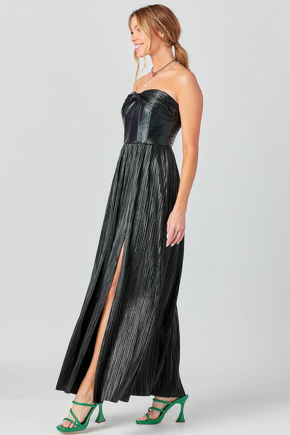 Thumbnail: Plated Corset Maxi Dress