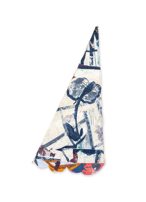 Gommaar Gilliams_Libra_2024_Oil, Oil Stick and Acrylic on Painted and Stitched Fabrics_195 x 92 cm