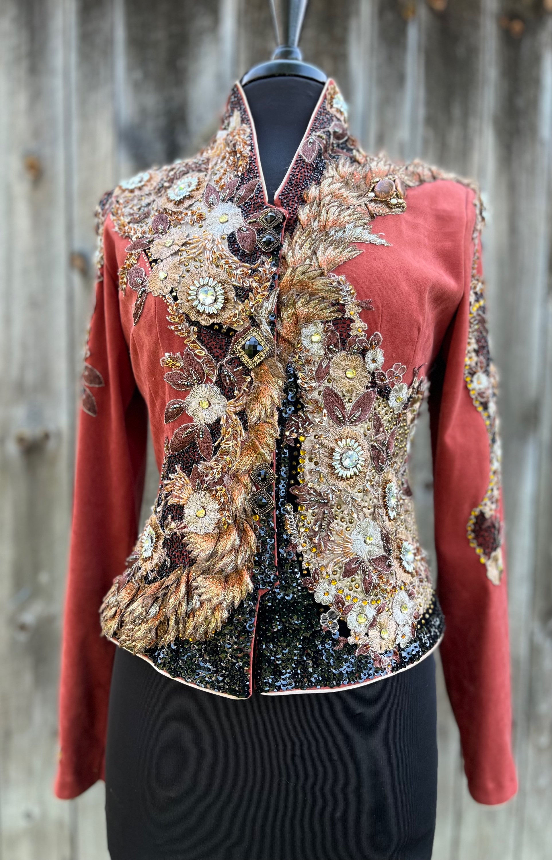 Rust Flowers Jkt- Womens S/M 