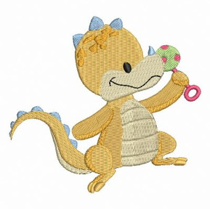 Baby Dino rammelaar Oranje
