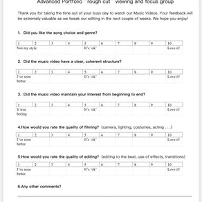 Y13 Blog 15: Rough Cut Feedback