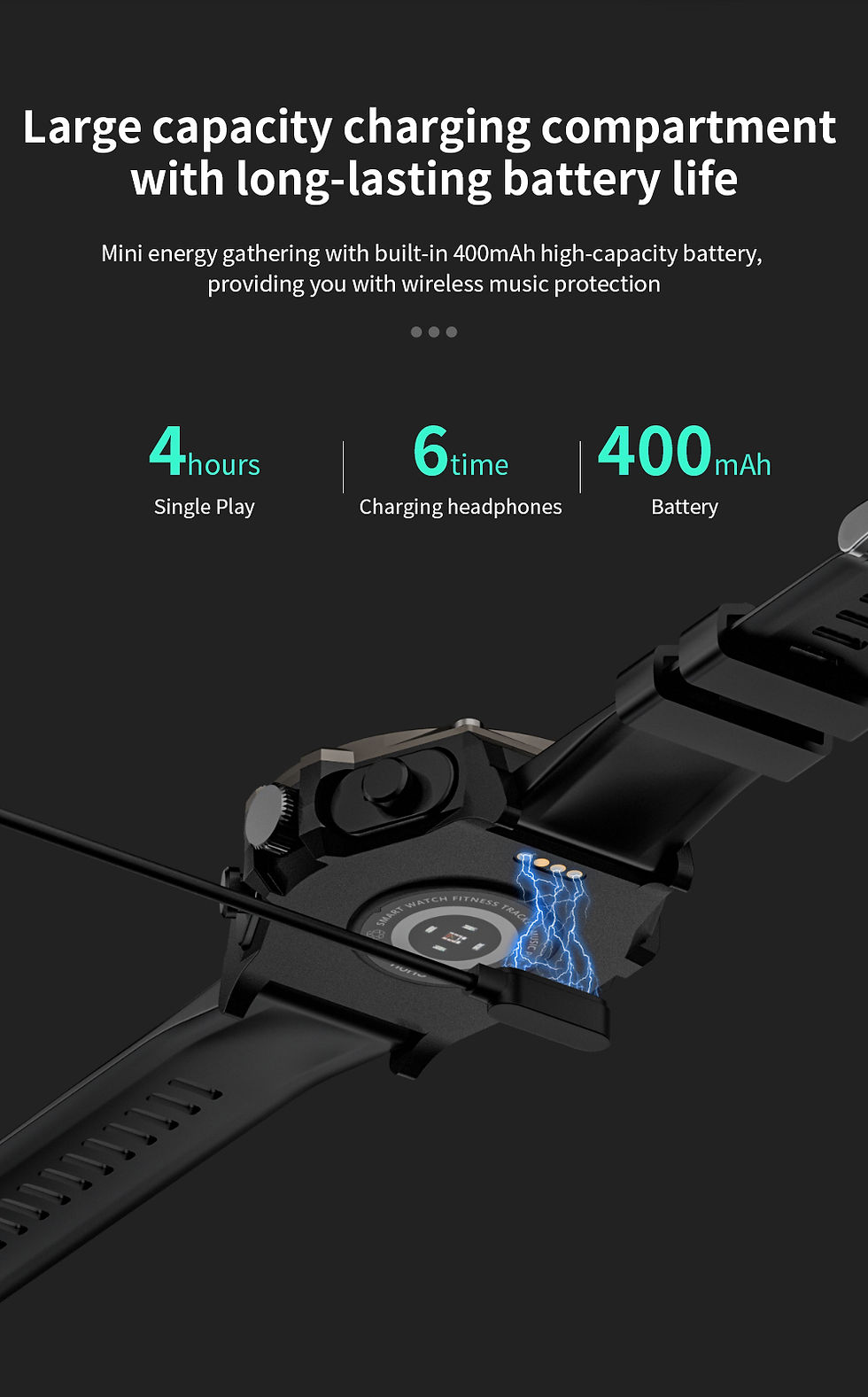 Thumbnail: 5ound Harmony SPORT Watch Inbuilt TWS Earbuds, 4GB Storage for Offline S