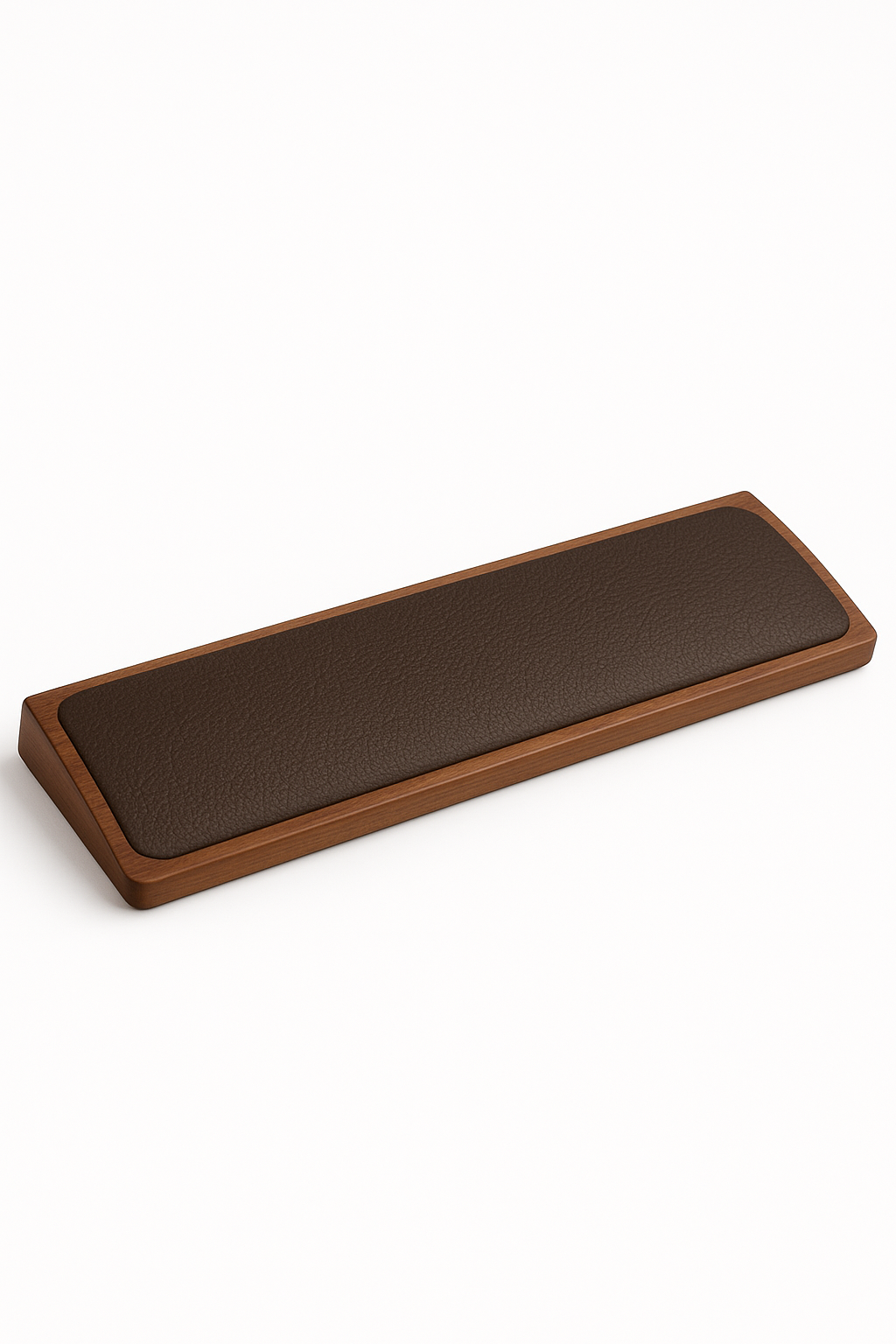 Ergonomic Wooden Keyboard Wrist Rest – 100% Teak Wood with Soft Leather Cushion