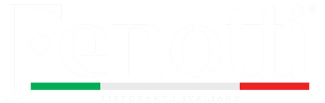 Fenotti logo with the text 'Fenotti Ristorante Italiano' featuring a green, white, and red stripe resembling the Italian flag