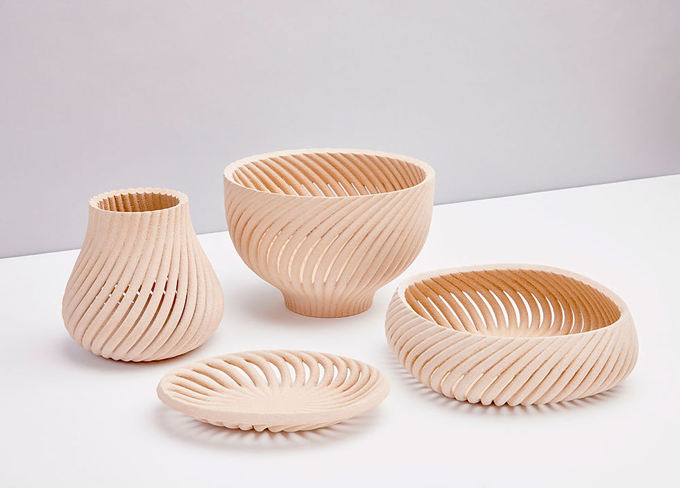3D printed wood homeware collection - Vine