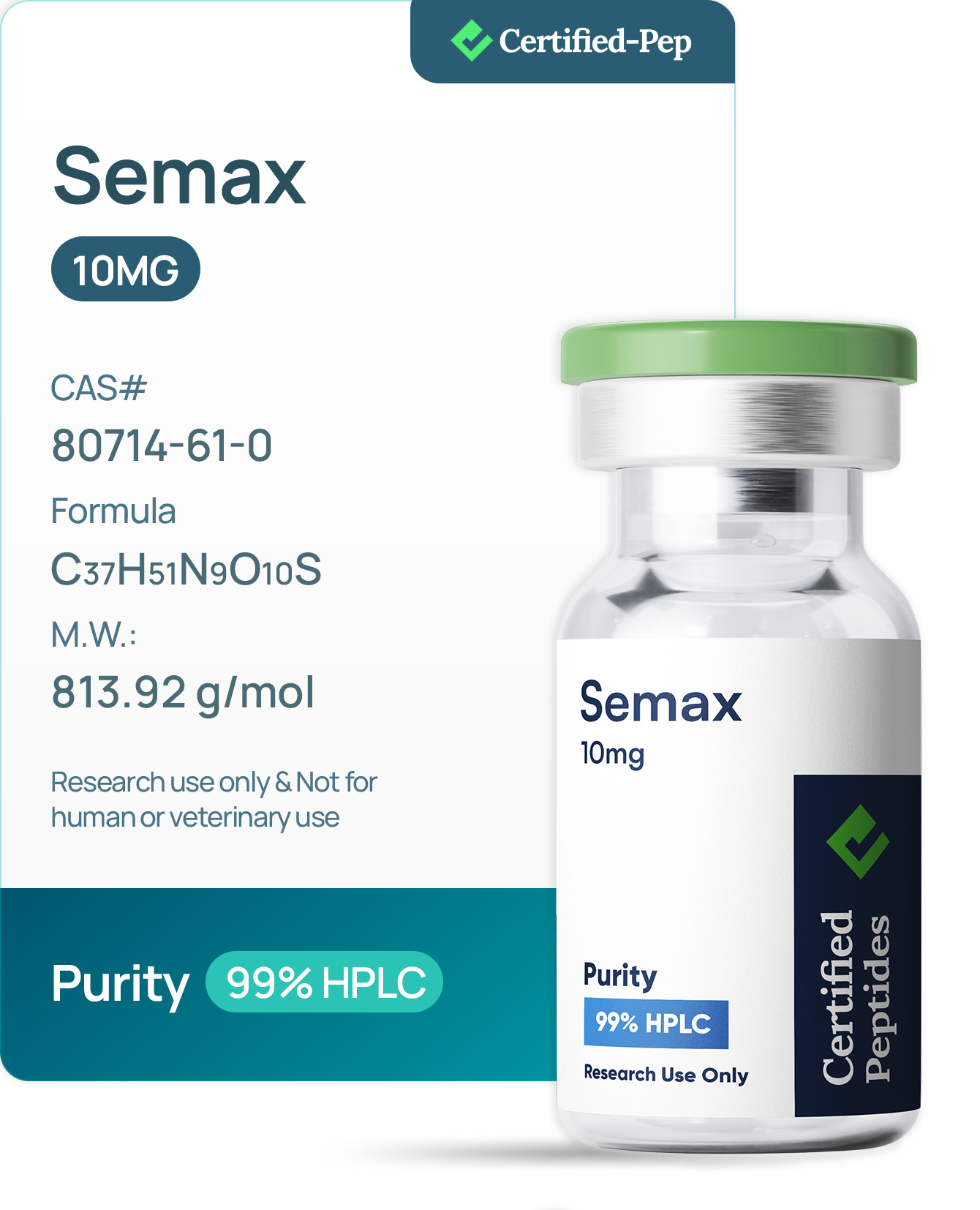 Certified Peptides- SEMAX 10MG