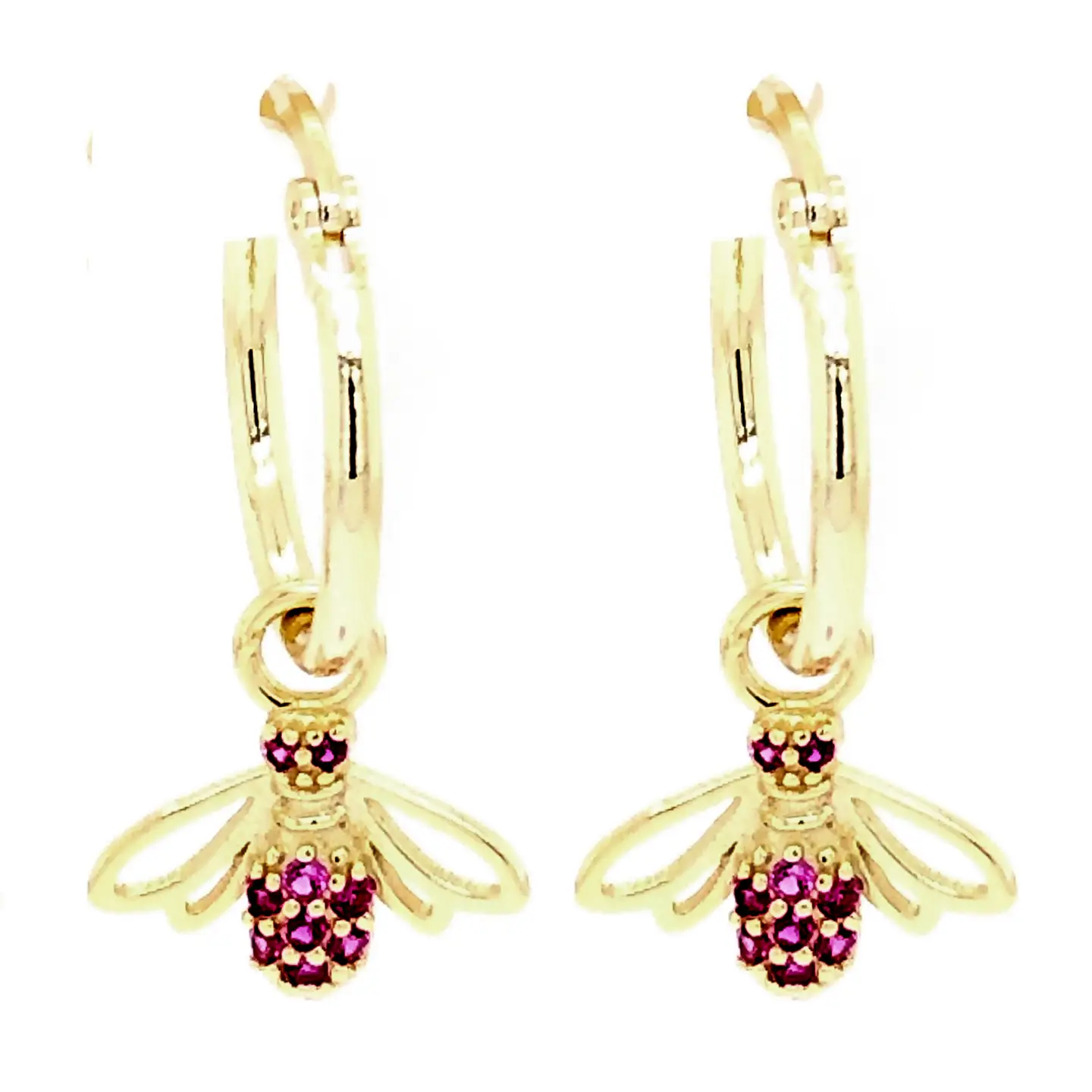 Fashion Ruby Red Honeybee Earrings