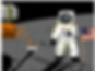 Astronaut places American flag on the moon. From BrainPOP's movie on the Apollo Project.