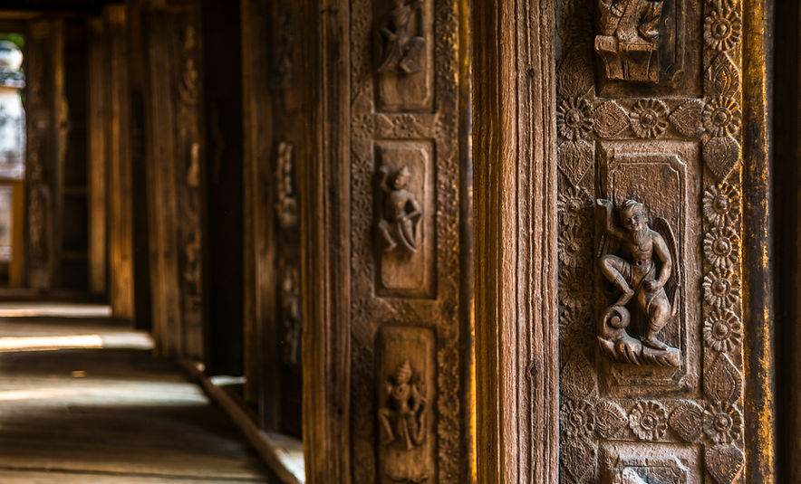 Wooden Carvings in a Monastery