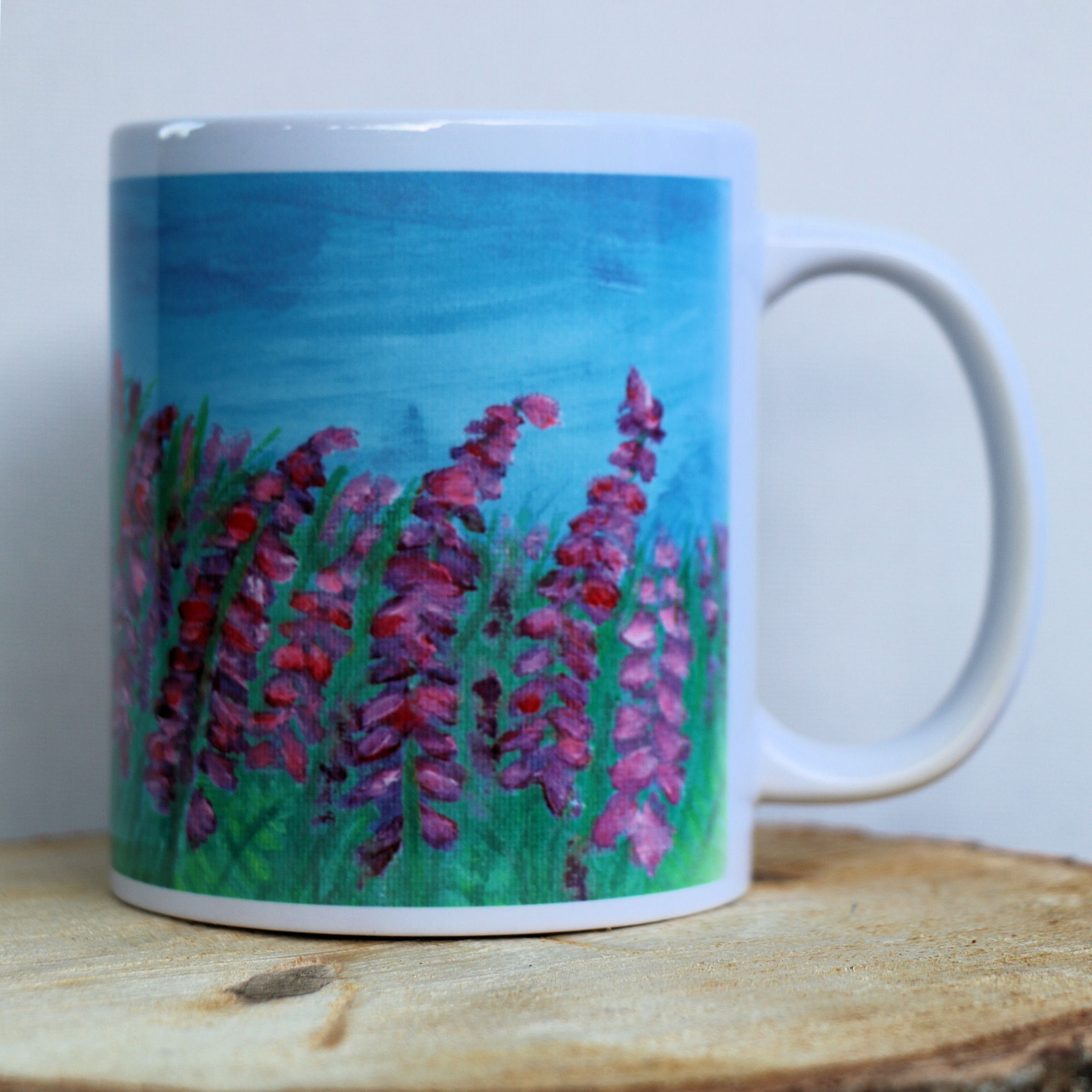 Fox Gloves on Crantock Beach 11 oz Mug