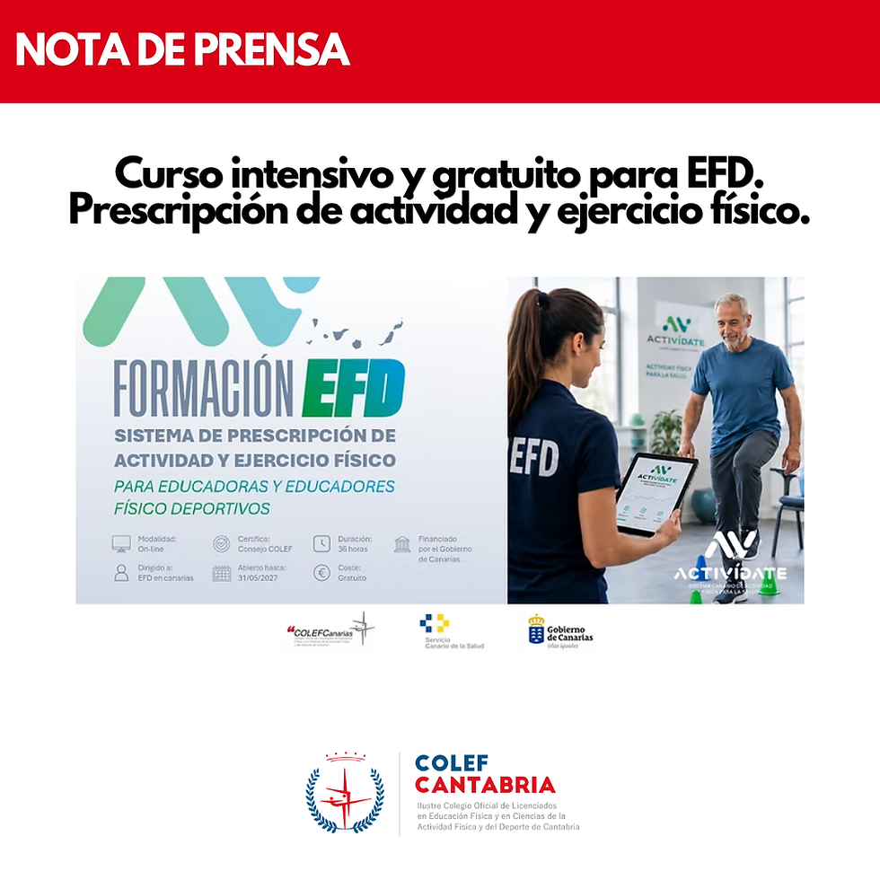 Curso intensivo y gratuito para EFD. Prescripción de actividad y ejercicio físico.