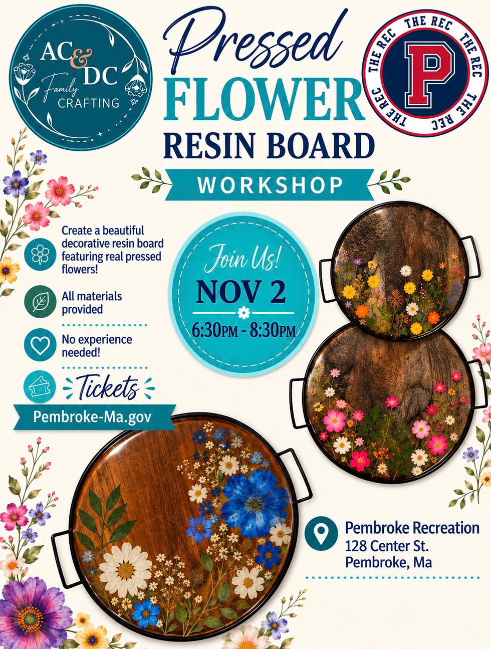 DIY Resin Pressed flower board