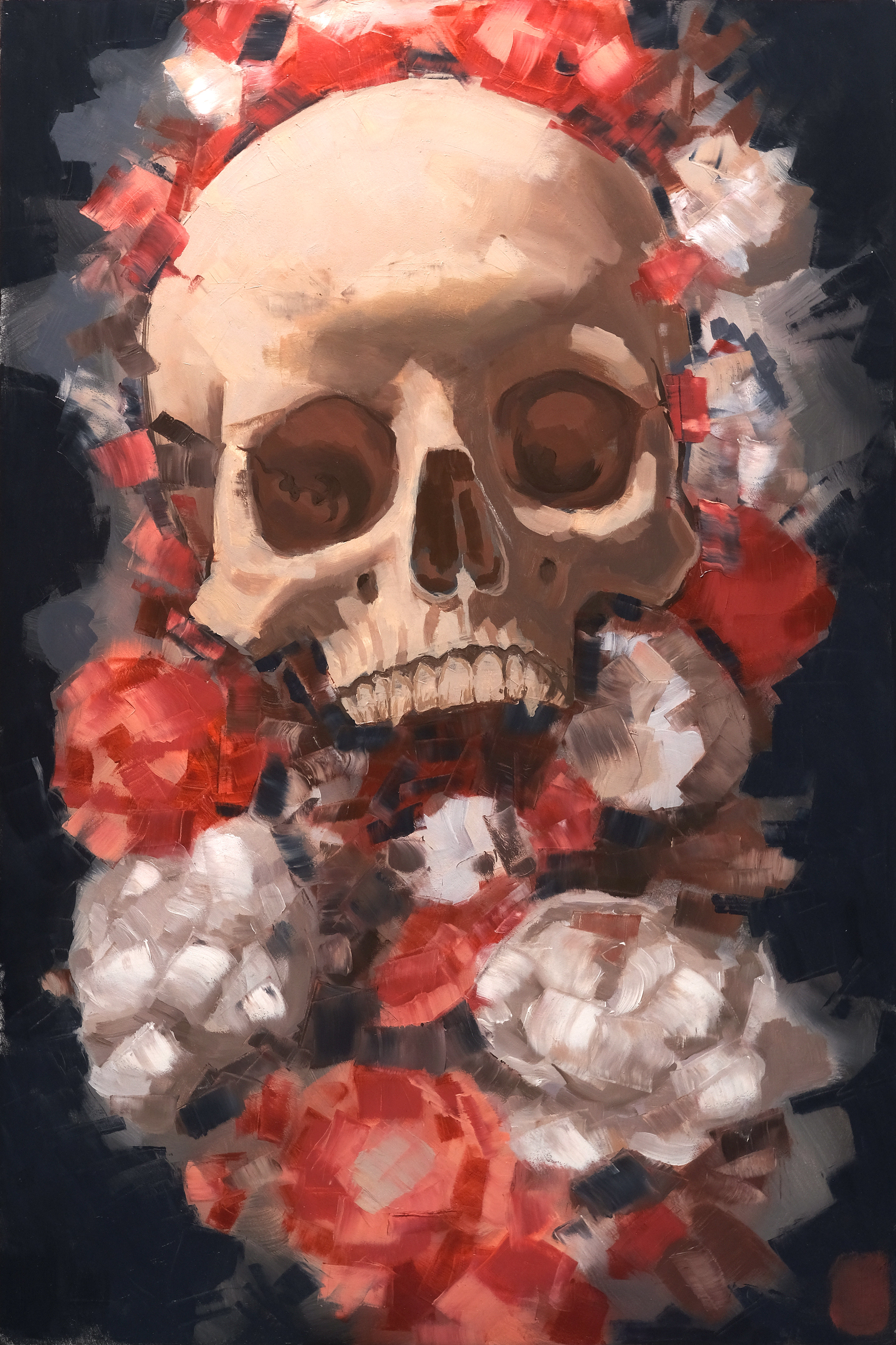 Skull Flowers 12"x18" PRINT
