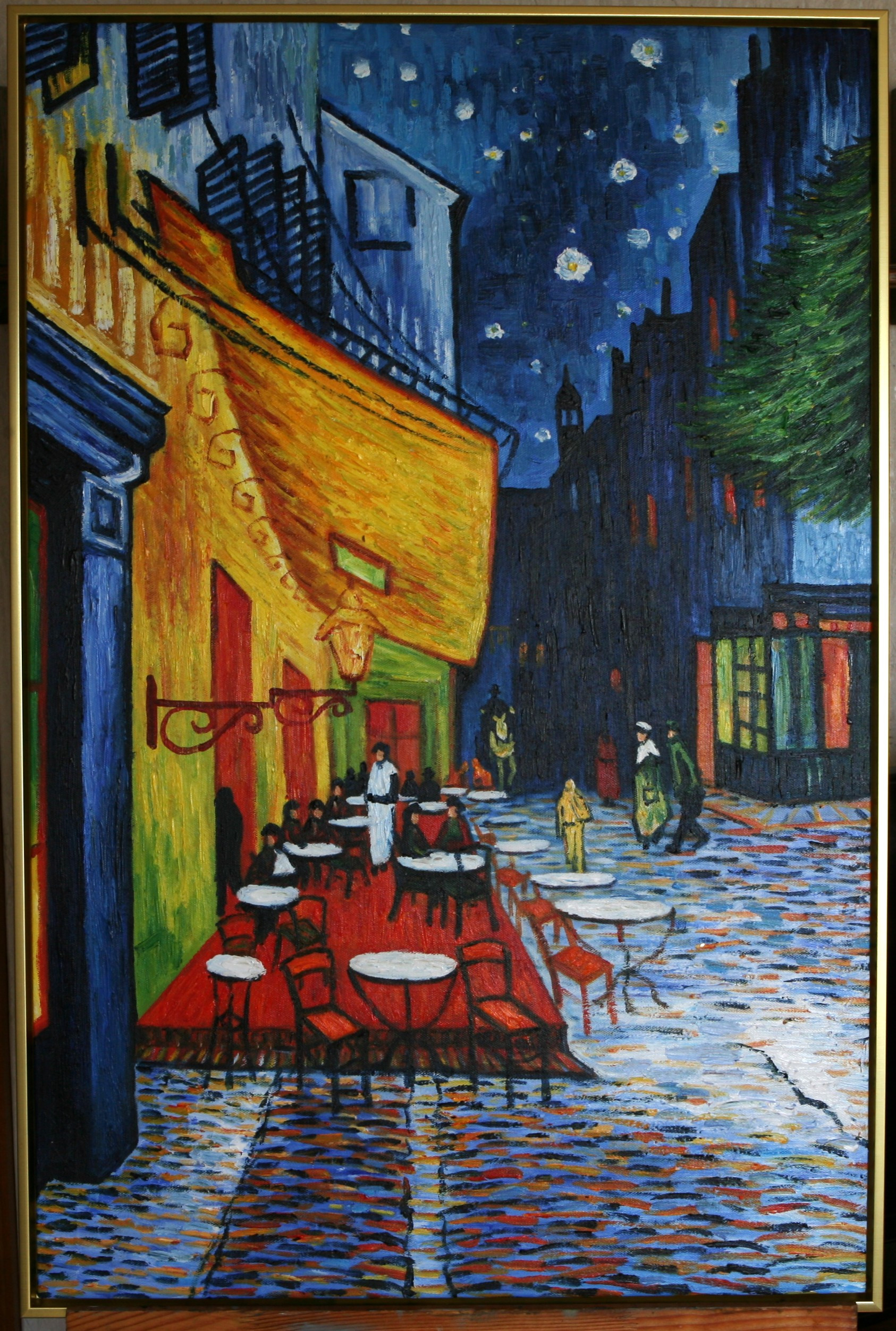 Van Gogh - Caféterrasse bei Nacht (Acryl  90 x 60 gerahmt)