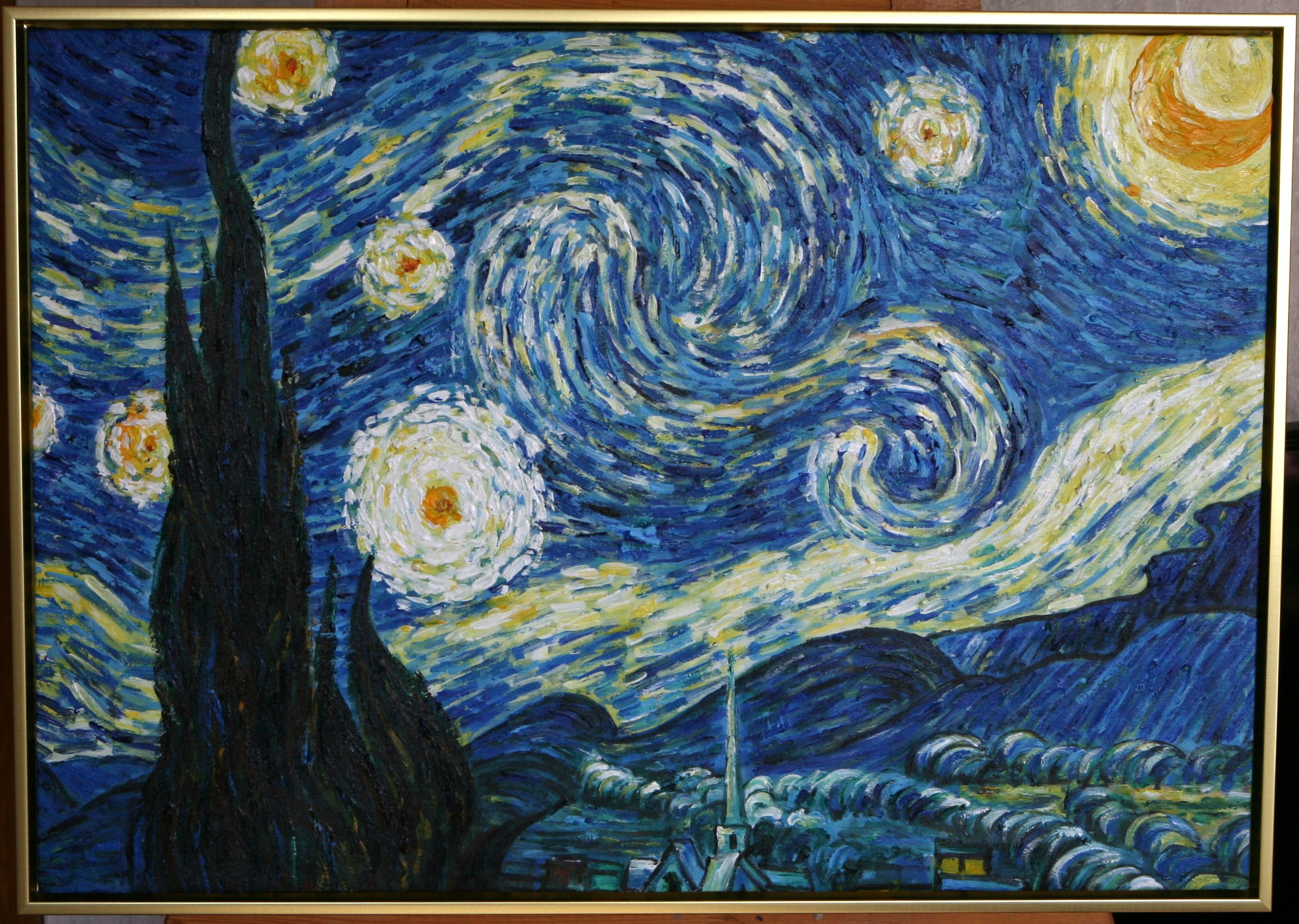 Van Gogh - Sternennacht (Acryl 50 x 70 gerahmt)