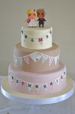 Neapolitan bunting wedding cake