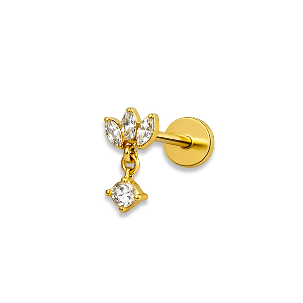 Labret interne Titane ASTM F136 PVD GOLD stérile