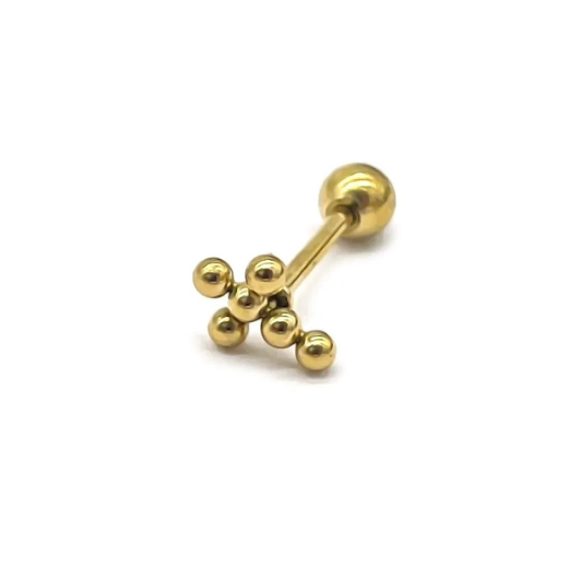 Micro barbell acier 316L GOLD PVD
