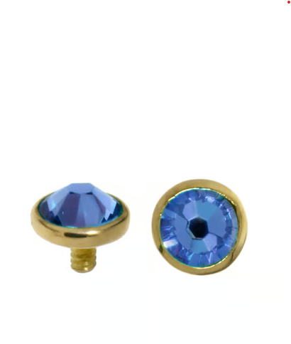 Embout interne titane ASTM 136 PVD GOLD stérile BLEU