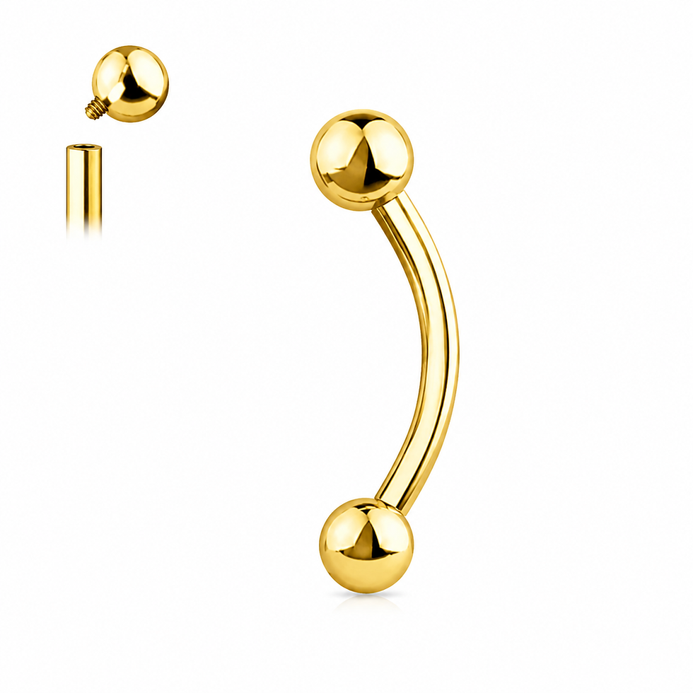 Banane nombril externe Titane ASTM F136 PVD GOLD Stérile